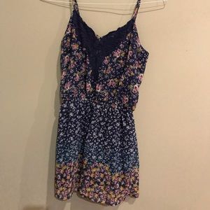 Navy Floral Romper